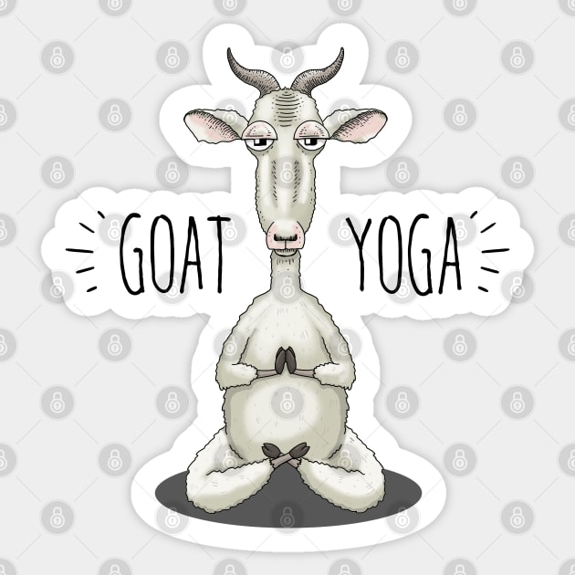 GOAT YOGA - Meditating Goat Sticker by Jitterfly